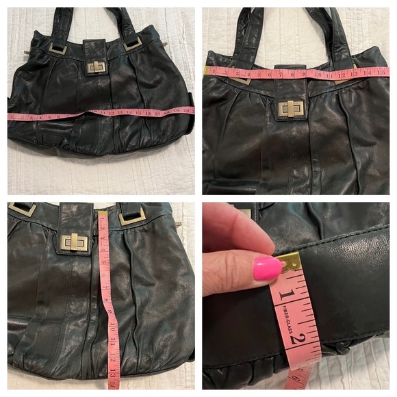 KOOBA Large Big Black Supple Handcrafted Genuine Leather Tote Hobo Bag - Picture 15 of 17